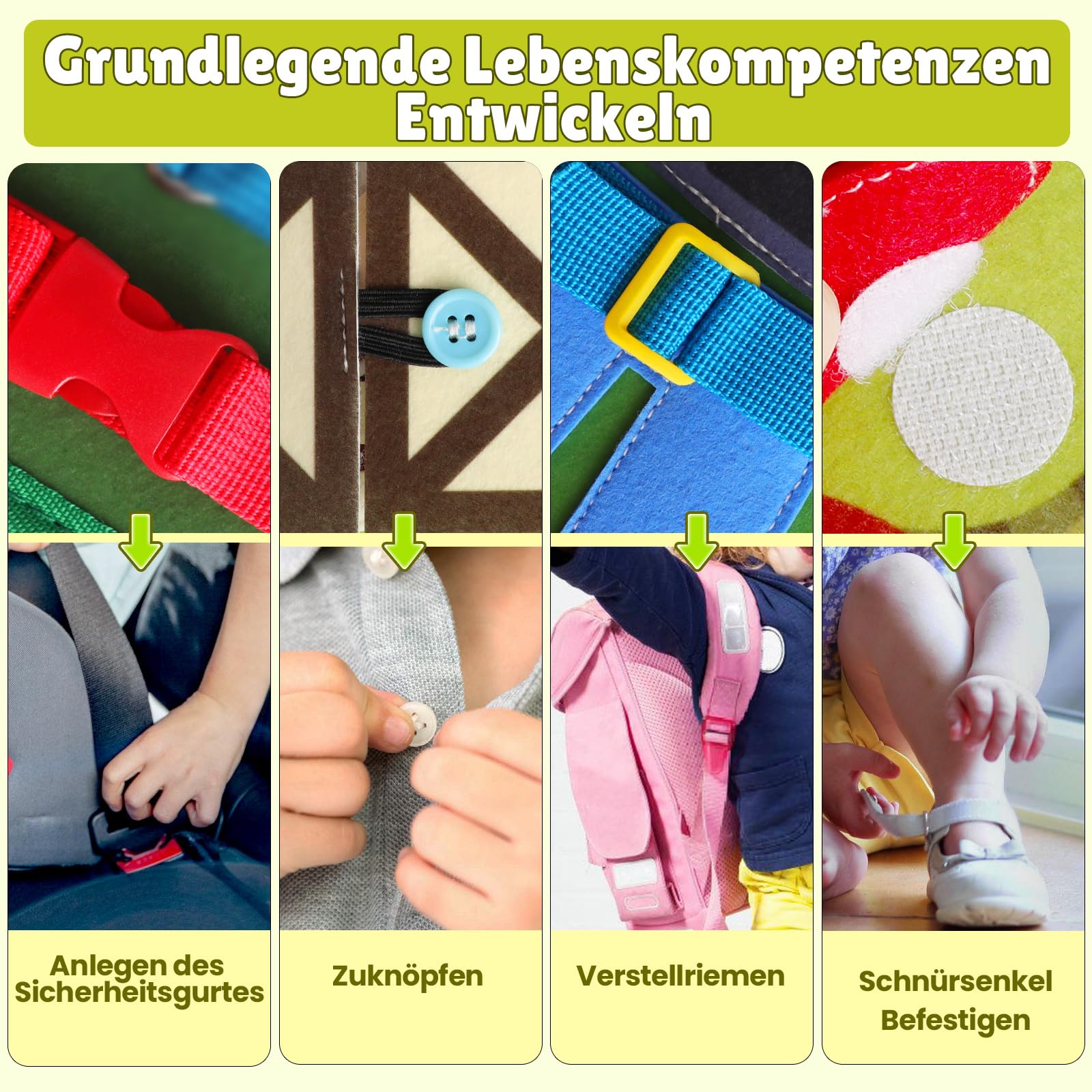 Quanquer Montessori Busy Board Deutsche Spielzeug ab 1 2 3 4 Jahre - Bauernhof Book für Frühe Bildung Auto & Flugzeug Fahrten - Geburtstag Feiertag Ostern Kindertag Geschenke für Kleinkinder