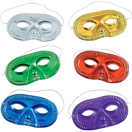 Carnival Cruise Metallic Half-Masks Bulk, Set of 24