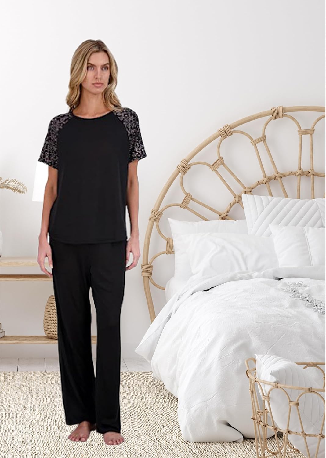 Lucky Brand Women's Pajama Set - 4 Piece Sleep Shirt, Tank Top, Pajama Pants, Lounge Shorts (S-XL) - Image 2