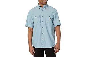 Men's Carhartt Loose Fit Midweight Chambray Short Sleeve Fishing Shirts