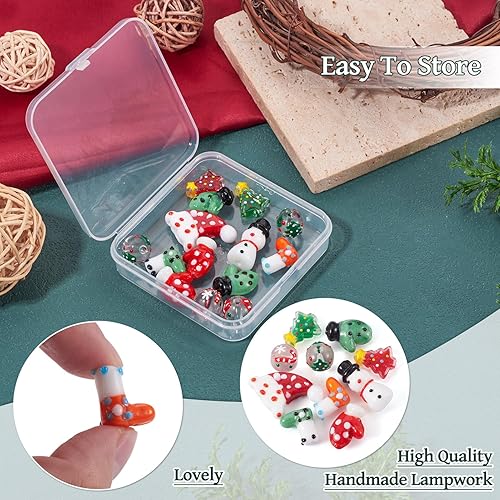 Vista 108 de Cheriswelry 46 cuentas de Navidad para árbol de Navidad, muñeco de nieve, guantes de hombre de jengibre, medias de cuentas surtidas, manualidades