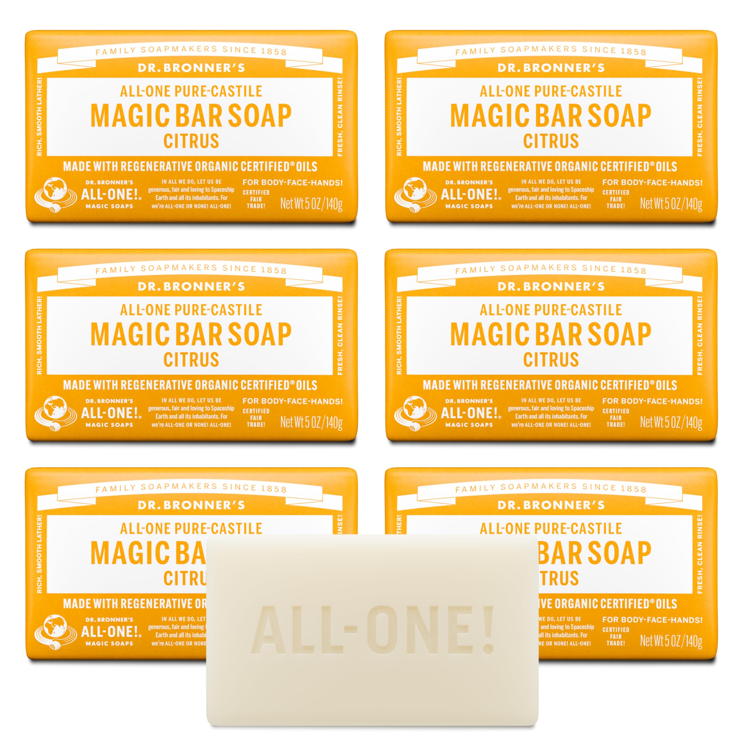 Magic Soap Bar, Citrus Orange, 4.9 oz (140 g)