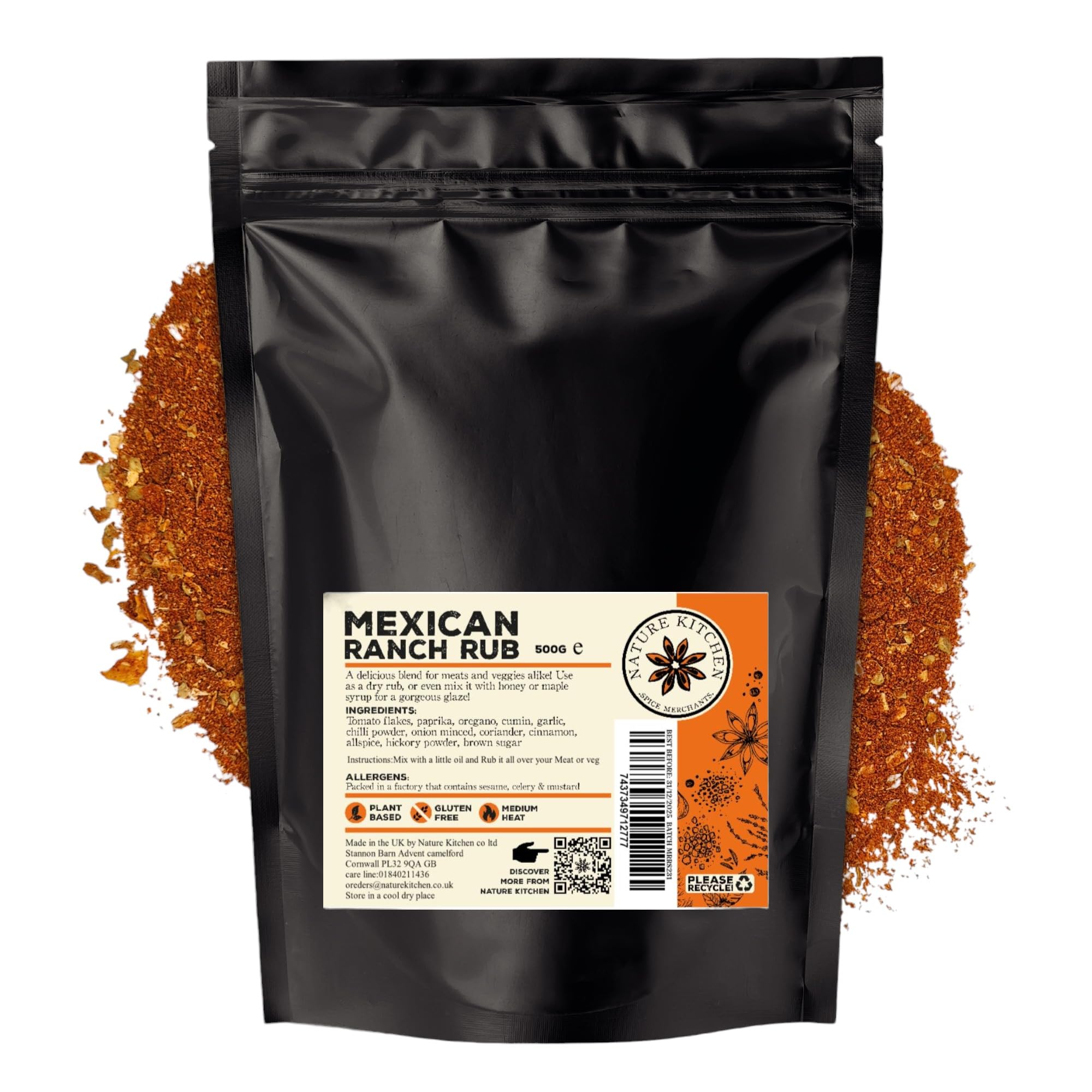 Nature Kitchen Shawarma Seasoning 500g Mild, Premium Middle Eastern Spice Blend, Gluten Free, Vegan Seasoning for Kebabs, Chicken, Wraps, Marinades and Everyday Cooking — view 55