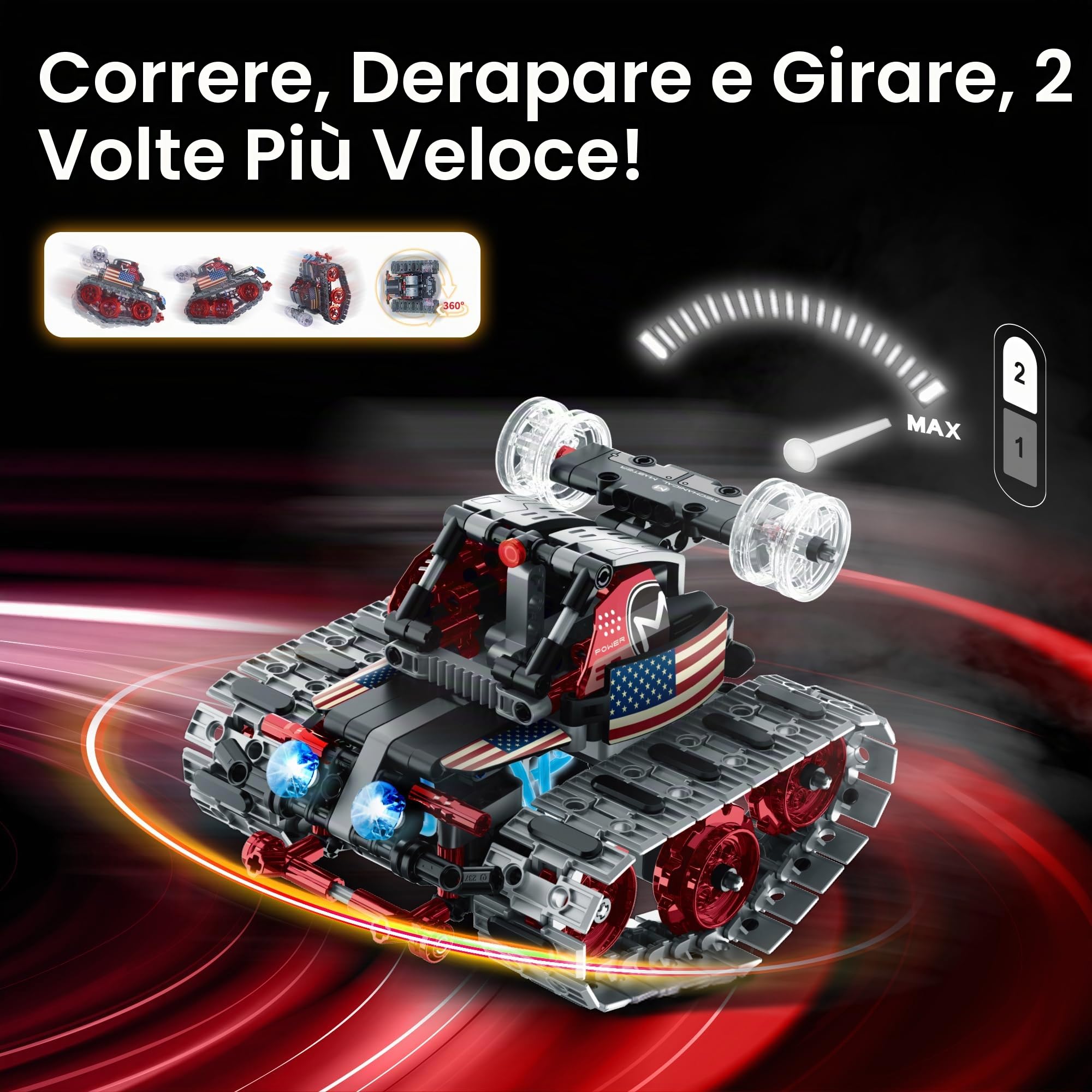 Sillbird Robot Telecomandato per Bambini, Robotica da Corsa RC 4 in 1, Giocattoli da Costruzione a Programmazione Creativa, Idee Regalo per Ragazzi e Ragazze di età compresa tra 8 e 12 Anni