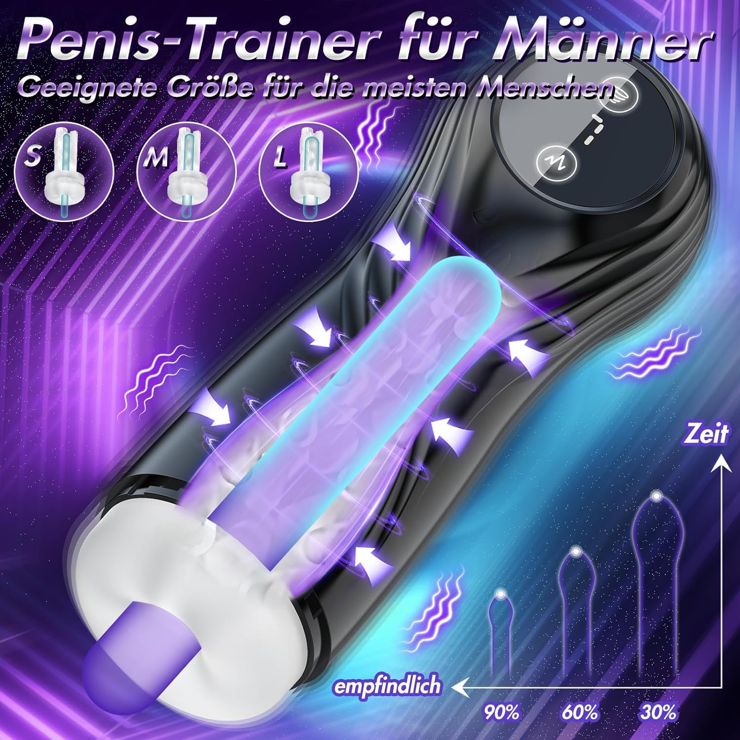 Generico Giocattoli Sessuali Che Si Masturbano per Uomini Elettrici con 7 modalità di Aspirazione E modalità di Vibrazione, Display LCD Tascabile Figa Pompino Vibratore del Pene Anelli del Pene