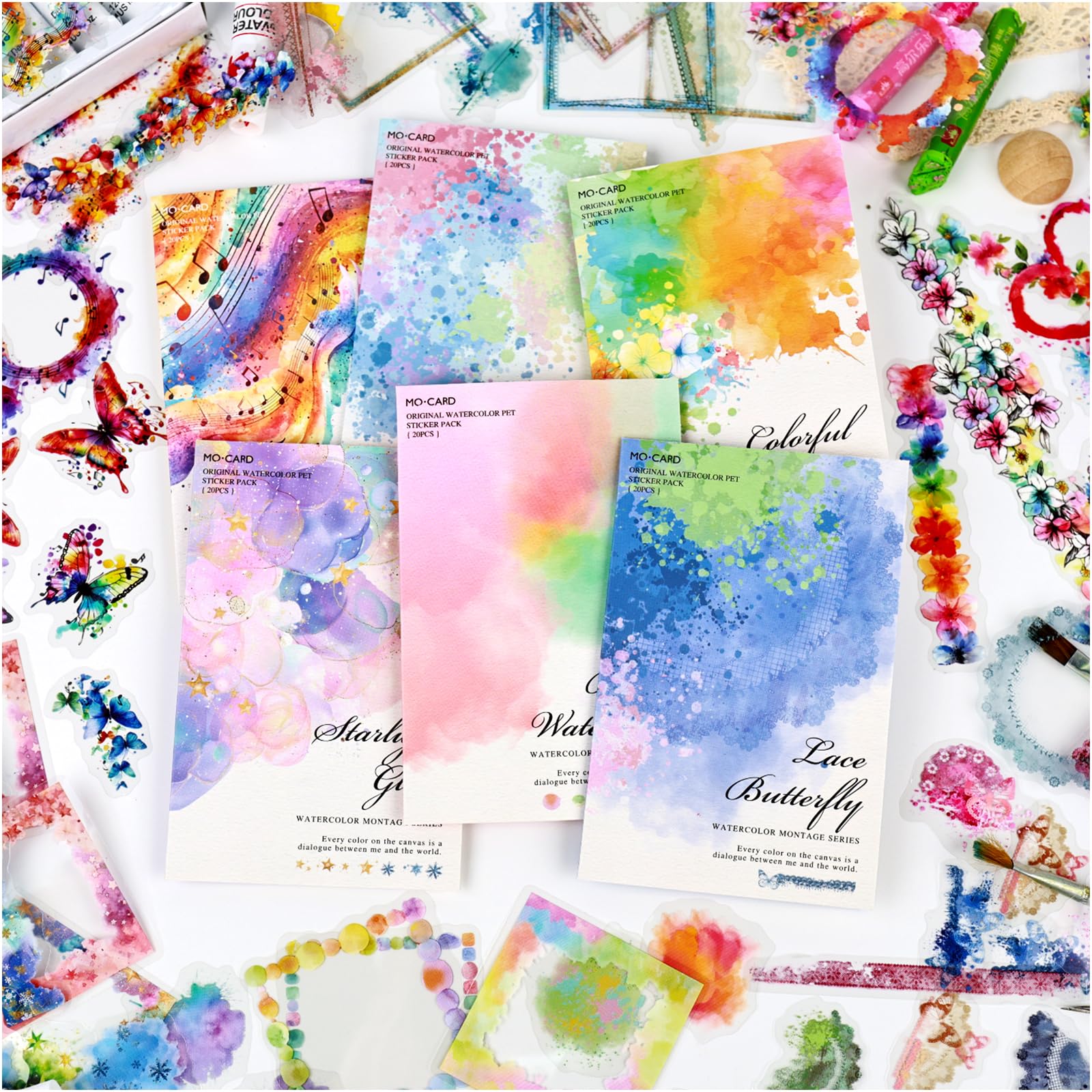 Autocollants transparents en PET pour scrapbooking de 120 stickers créatifs de journaling