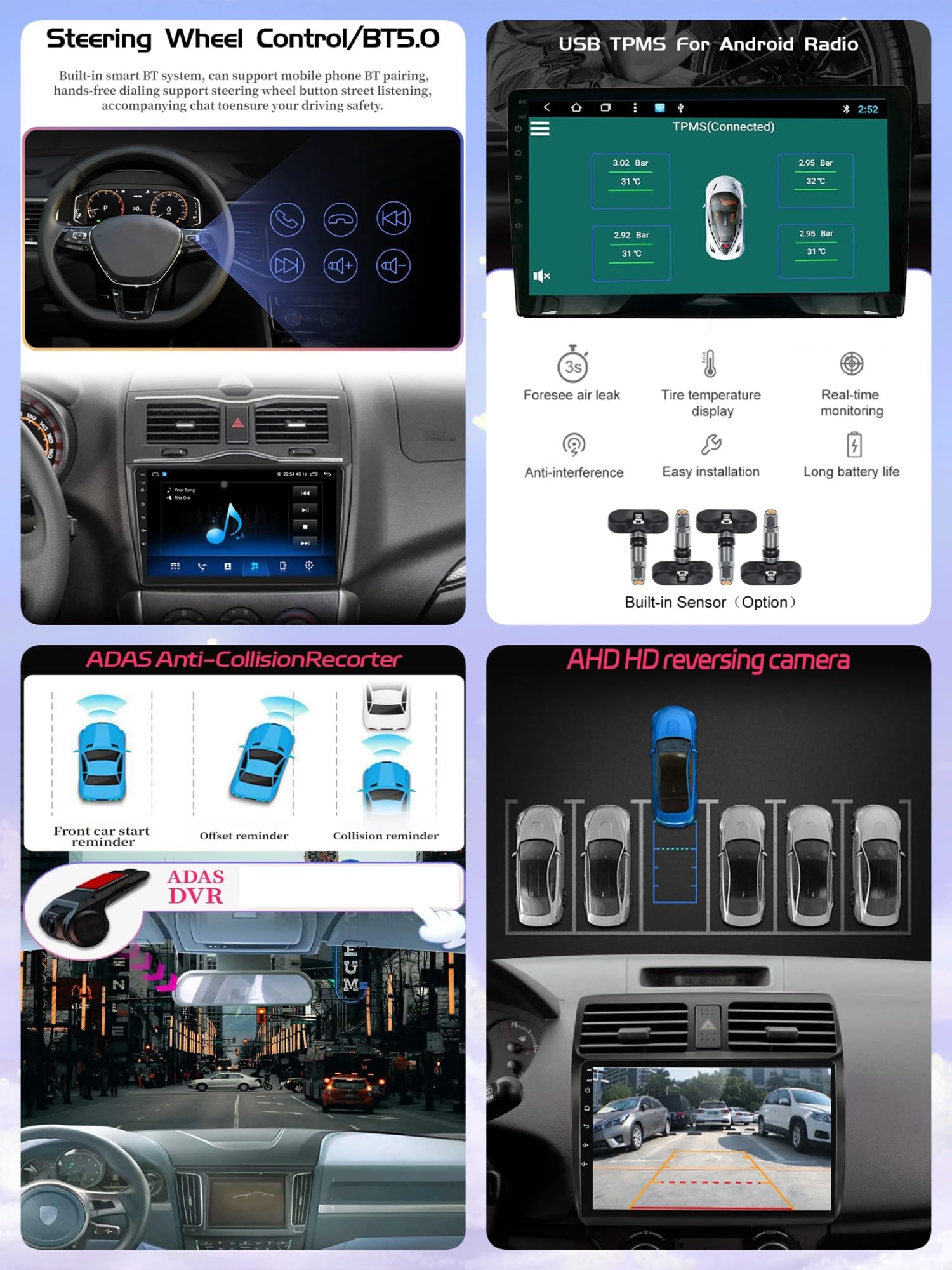 12.3 Zoll Android 14 Touchscreen Bildschirm Autoradio 2 Din für Mercedes Vito W447 2014-2022 mit Kabellosem Carplay Bluetooth GPS Navi Lenkradsteuerung Rückfahrkamera(F1 (2+32G))