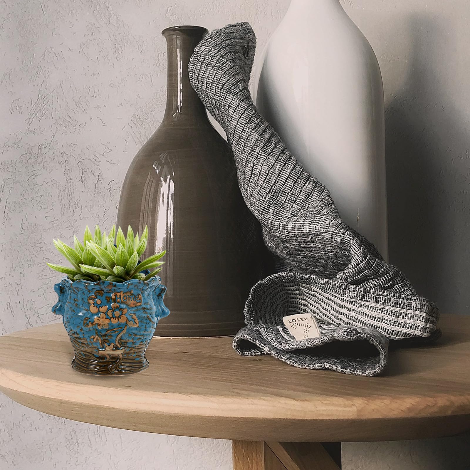 Maceta de Cerámica Colgante en Pared para Suculentas y Bonsái Práctica y Decorativa para Espacios Interiores y Jardines Pequeños