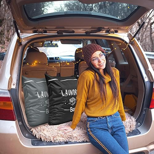 Miniatura 7 de Bolsas grandes de lavandería de viaje con cremallera, bolsas de pañales impermeables para ropa sucia, maleta, ropa de baño, ropa de gimnasio, bolsa