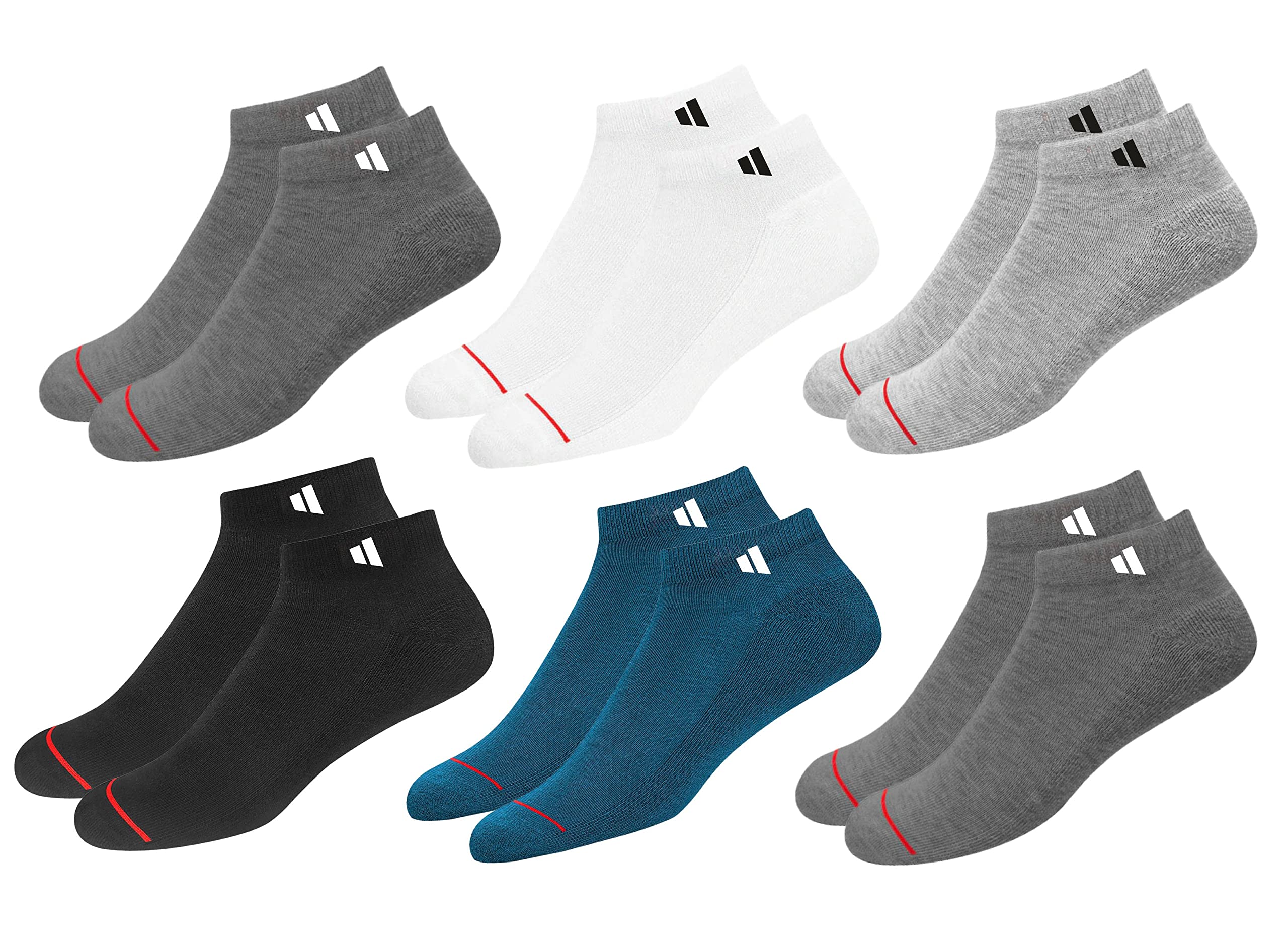 polyester men and women solid ankle length socks (pack of 6),multi