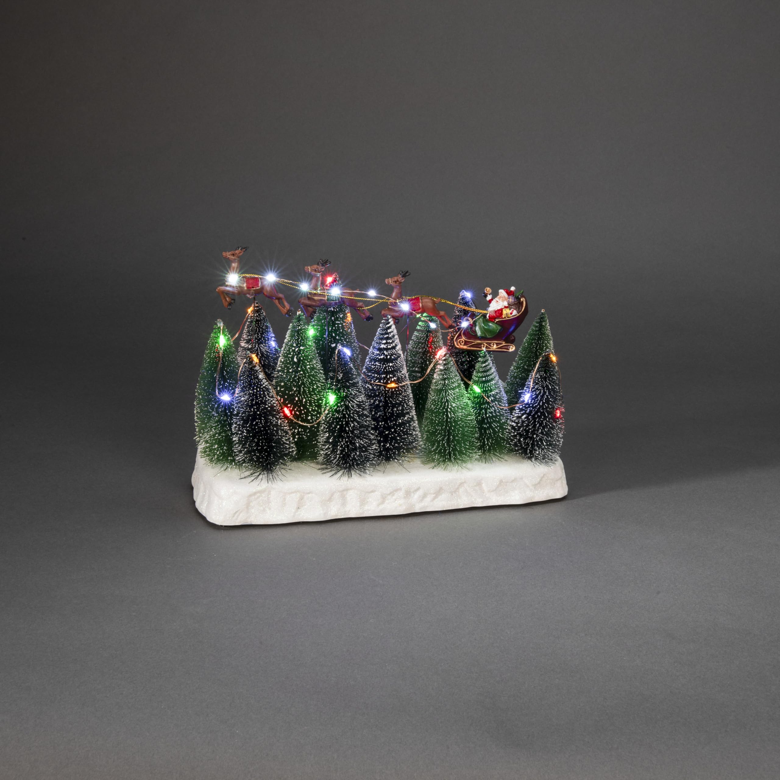 Konstsmide Festive Santa Sleigh LED Decoration - 32 Multi-Coloured Lights, Battery & USB Powered, 6-Hour Timer - Image 2
