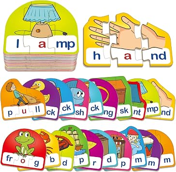 CVCC & CCVC Puzzle Cards for Kids,Phonics Games,Speech Therapy Toys for Toddlers,4 Alphabet Letter Word Puzzle,Learning Reading Spelling Games,Preschool Kindergarten Classroom Must Haves