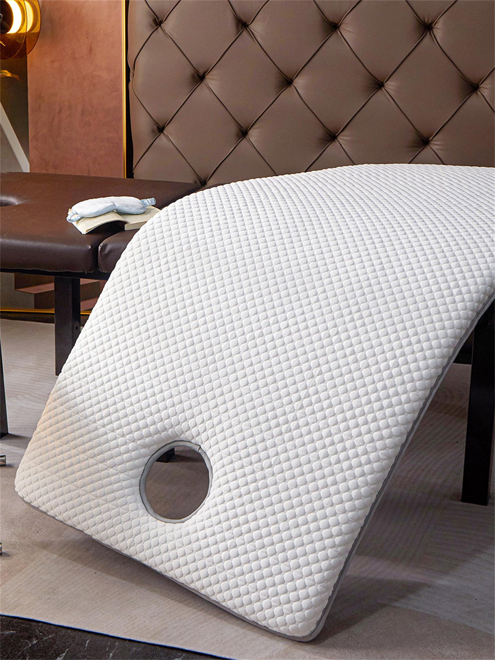 Oreiller de bain en mousse à mémoire de forme 3 cm d'épaisseur, coussin de spa carré/rond/trapézoïdal, appui-tête 70 x 185 cm pour un confort et une relaxation ultimes