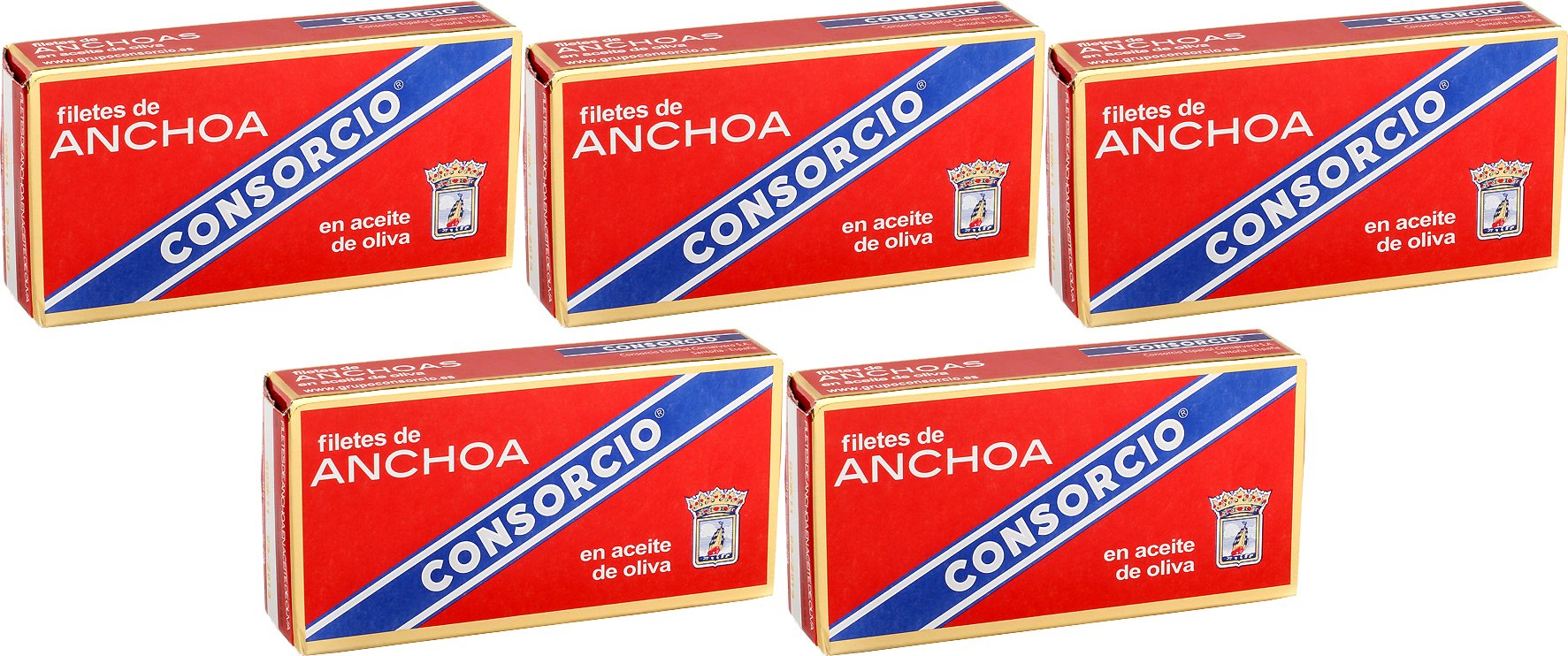 Anchoas en Aceite de Oliva Consorcio 45gr. [Pack 5 Latas]