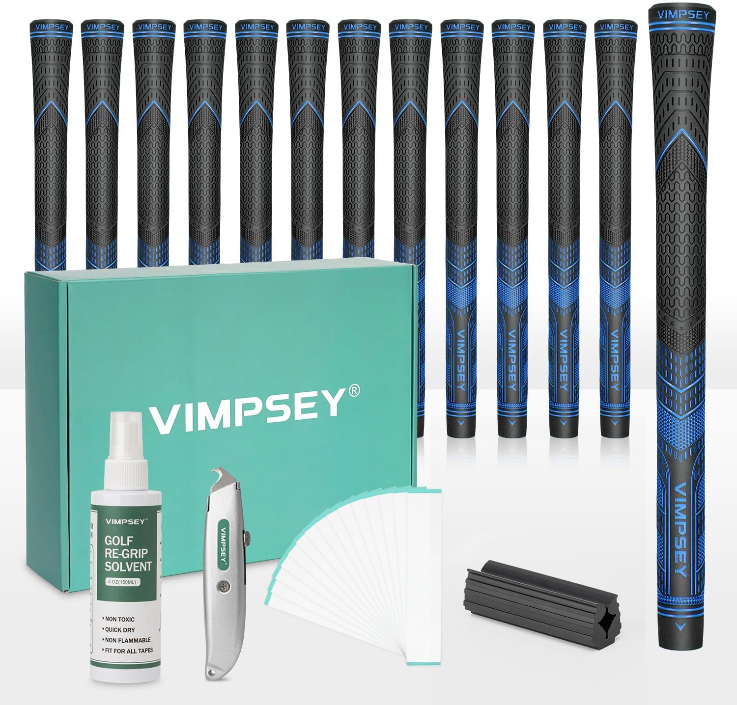 VIMPSEY Rubber Golf Grips ,Set of 13 Grips with Full