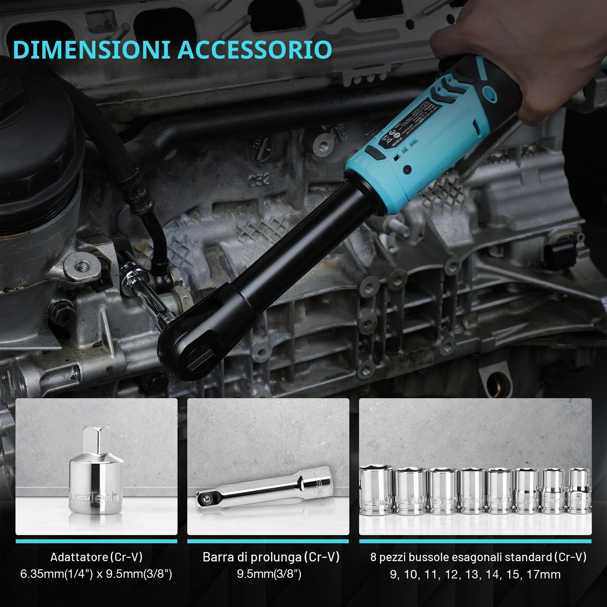 DURATECH Set di chiavi a cricchetto elettriche, Lame Utensile Oscillanti
