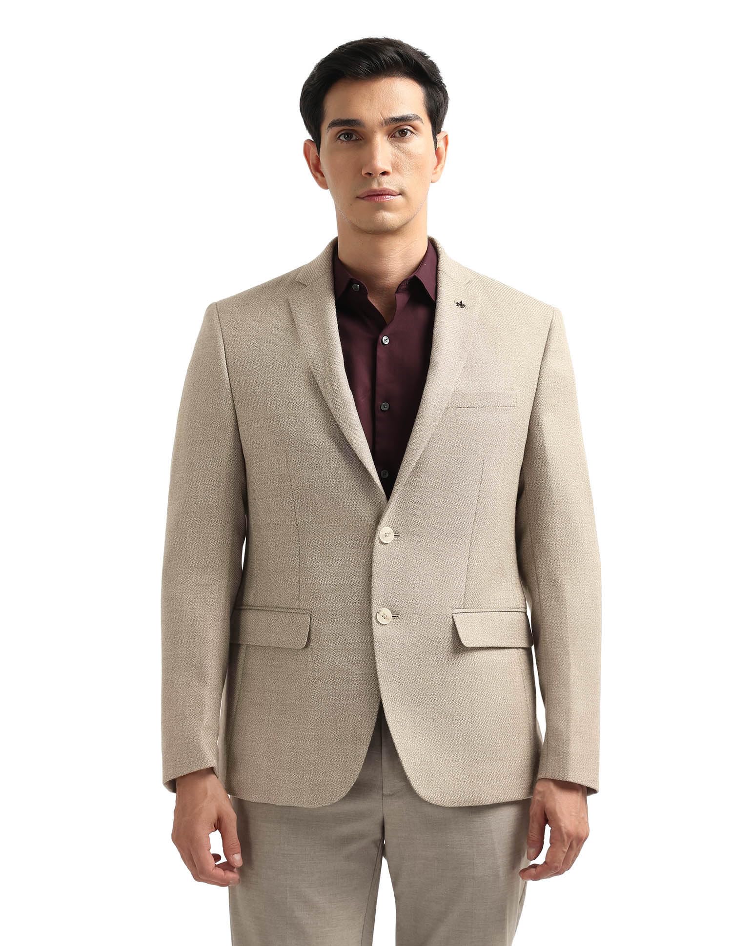 arrow Textured Tailored fit Blazer-picture-12