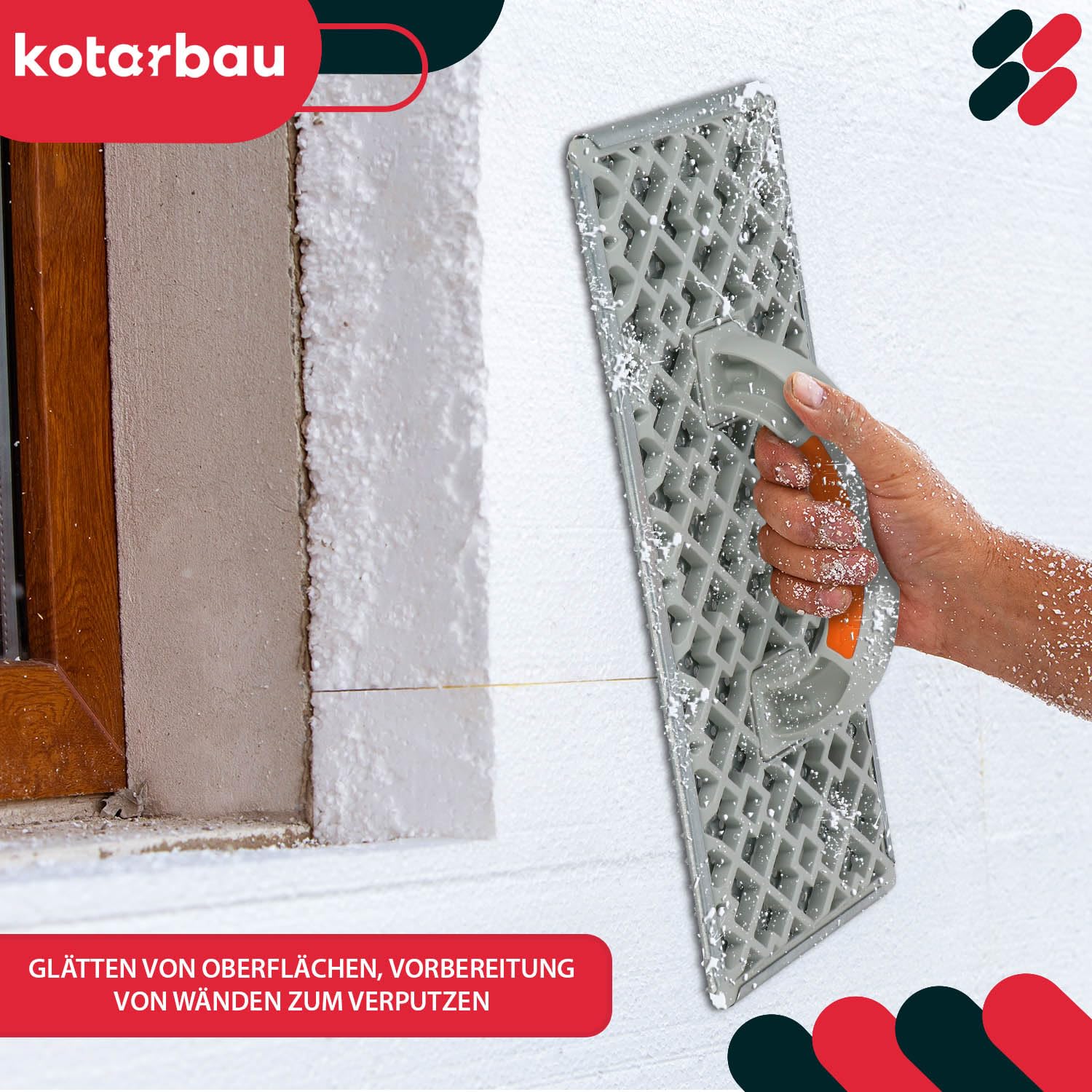 Frattazo Raspa per Levigare Polistirolo 375x155mm per Edifici