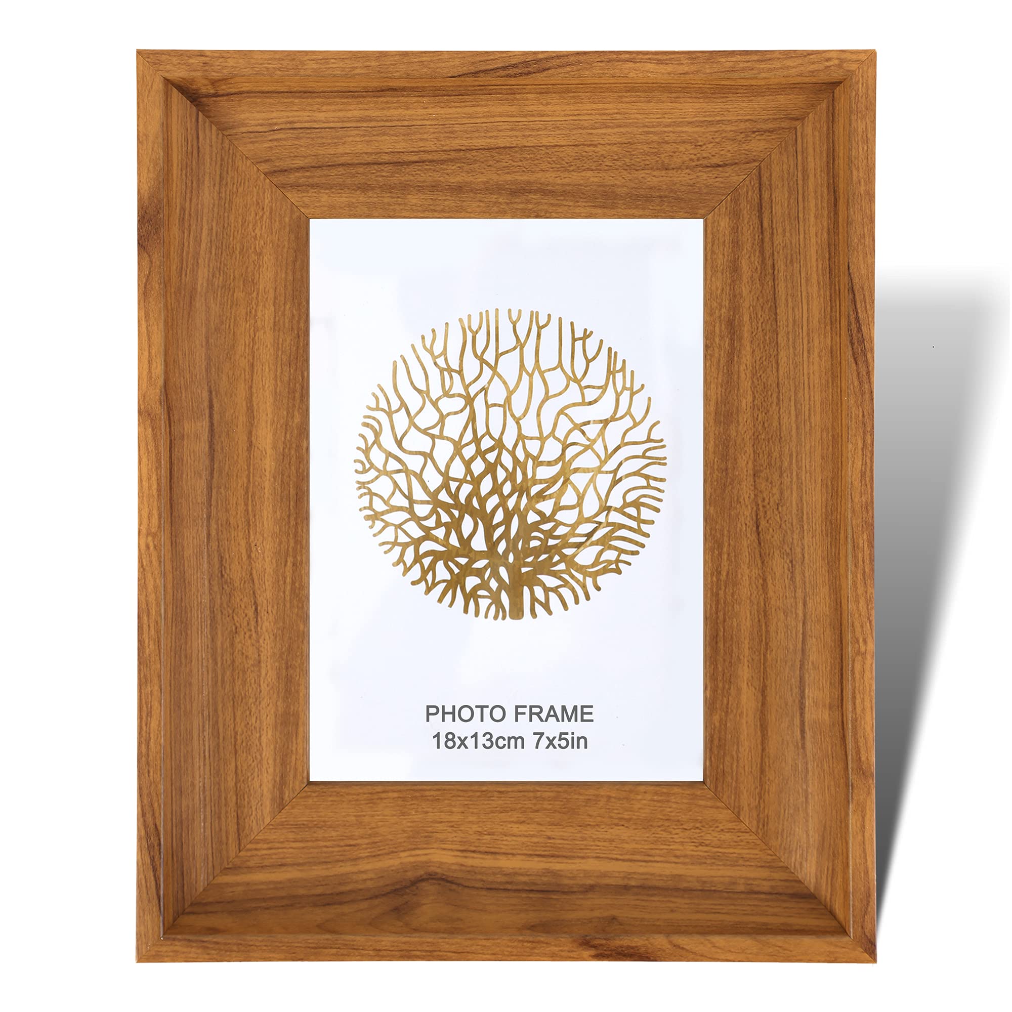 Fabian Clarke London 7x5 Oak Coloured Photo Picture Frame Includes Glass Front to Stand Portrait or Landscape