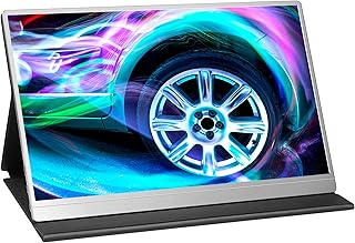 HONGO Portable Monitor 15.6inch FHD 1080P Laptop Monitor USB C HDMI Computer External Screen Display w/Smart Cover for Laptop PC Phone Mac Xbox PS5/PS4 Switch