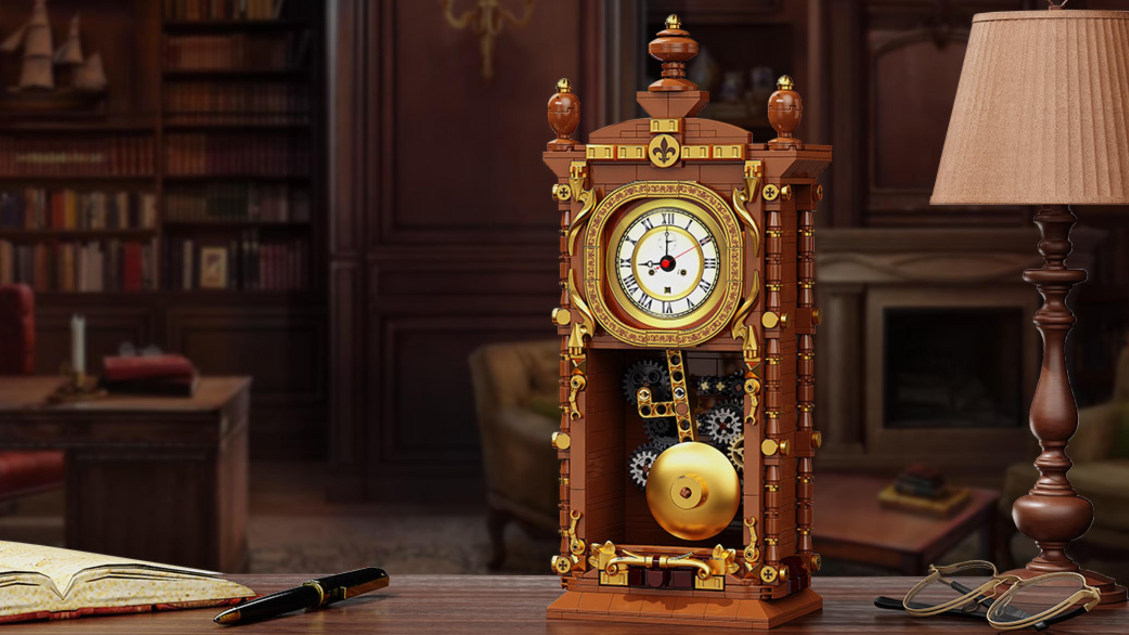 TYCOLE Vintage Pendulum Clock Building Block Set,Stem Toy with