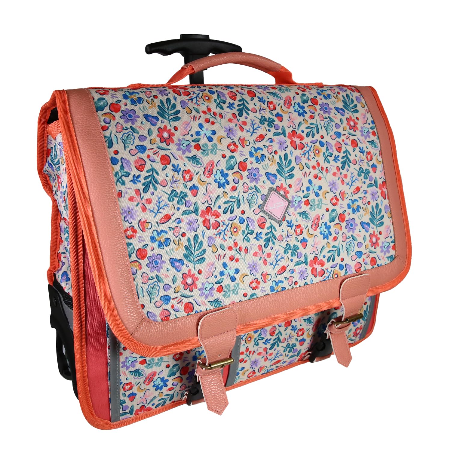 BODYPACK - Cartable à Roulettes Bloom 41cm - Fille - Recyclé - 2 Compartiments - Roues Lumineuses - Polyester - Cartable Scolaire Primaire