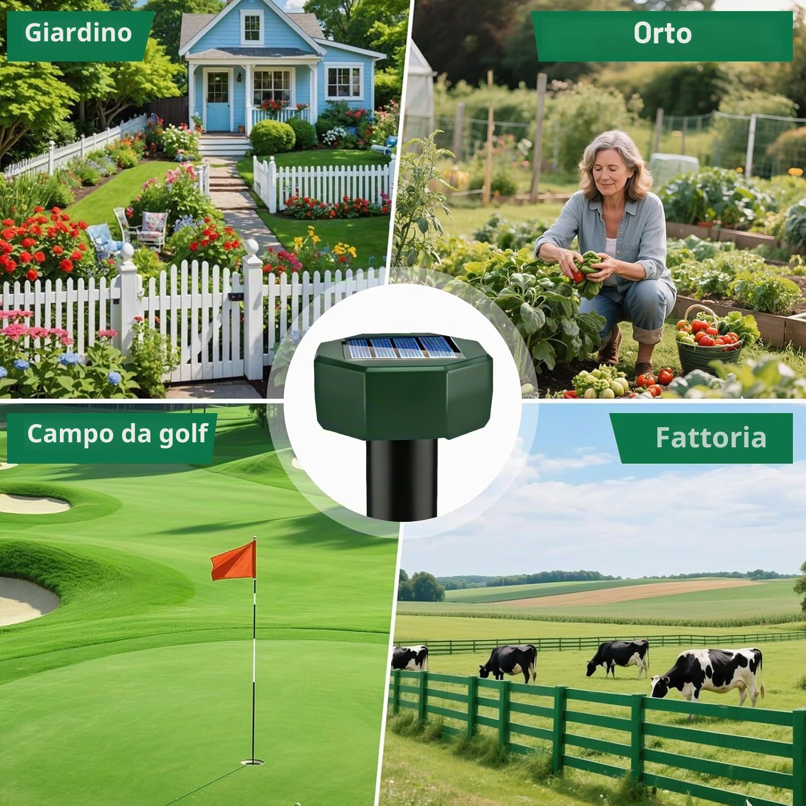 Scaccia Ultrasuoni Solare, Repellente per Topi 8 Pezzi,Repellente Ultrasuoni Solare con Impermeabile, Dissuasori per Talpe,Anti Talpe,Gopher, Serpenti