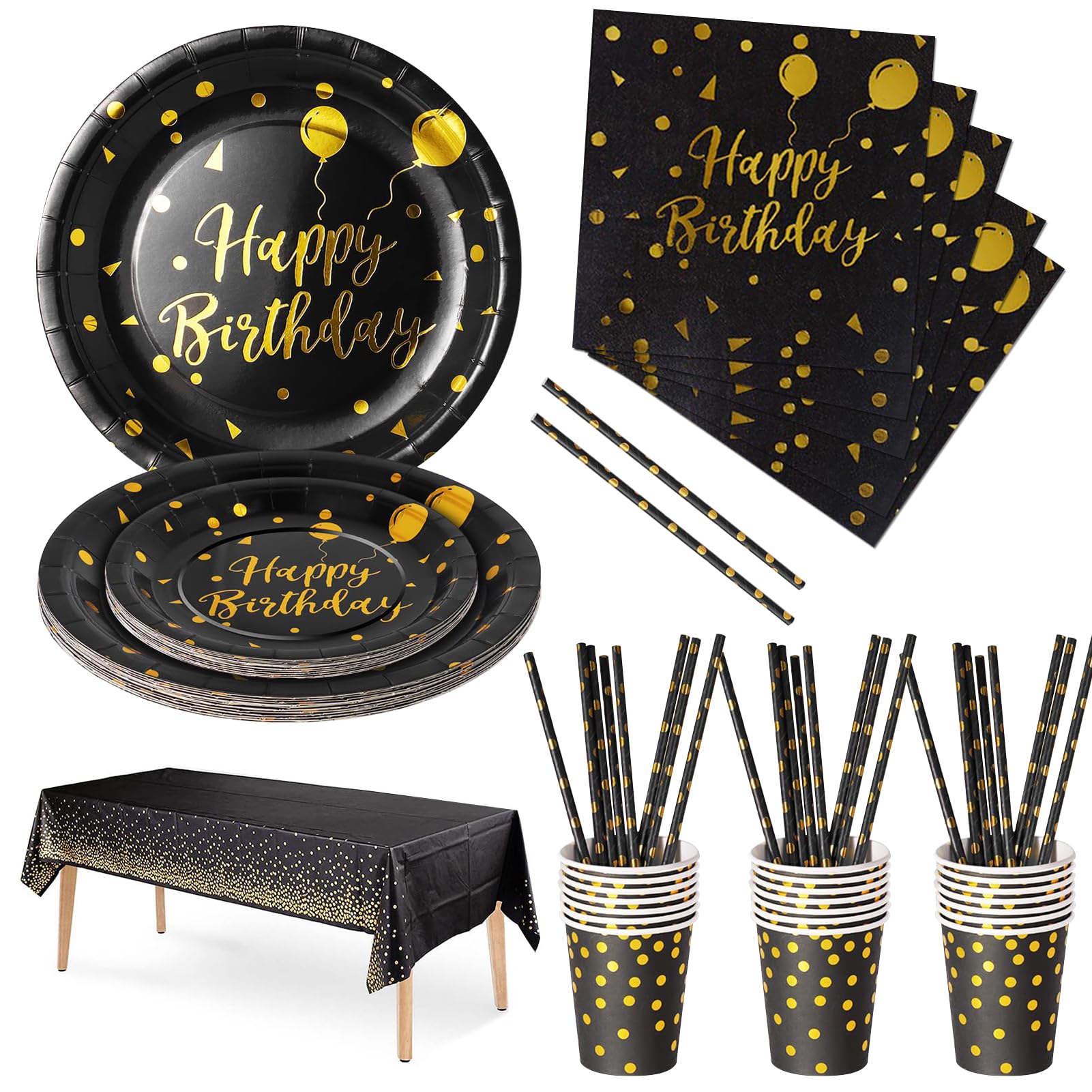 Nkaiso Partygeschirr Kindergeburtstag, 121 Pieces Einweggeschirr Set mit Einwegteller Becher Servietten Geburtstag Mädchen Geburtstagsdeko für Party Geburtstag -24 Gäste