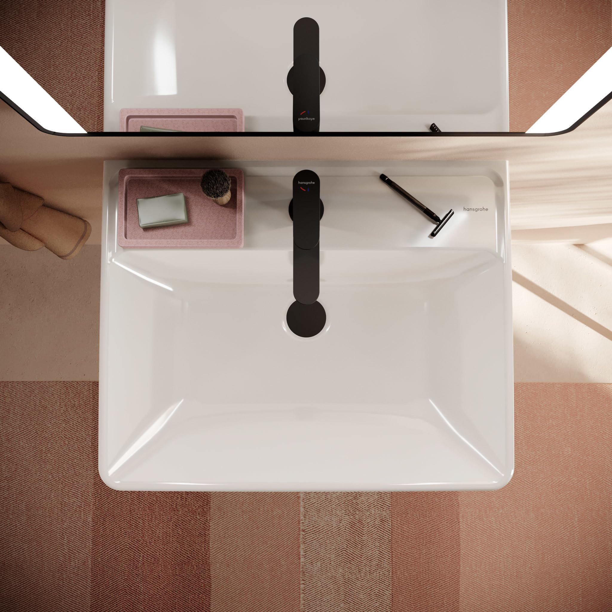 Hansgrohe Xanuia Q Waschtisch, mit Hahnloch, ohne Überlauf, 600x480mm, weiß, 60241450