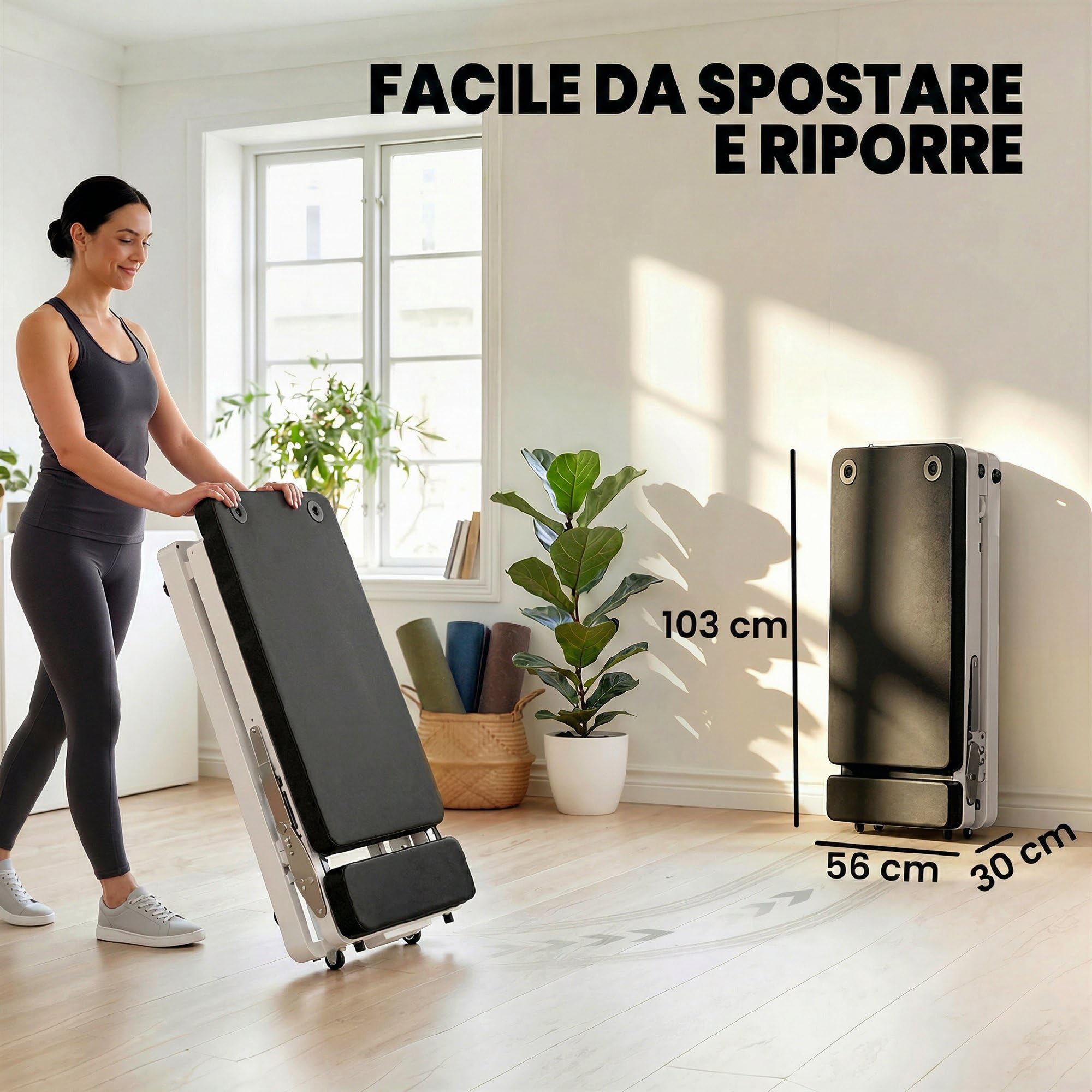 SPORTNOW Reformer Pilates per Casa Pieghevole con Resistenza Regolabile, Macchina Pilates Reformer con Barra Poggiapiedi e Sistema Pulegge Regolabile, Molle, Allenamento Palestra Casa Principianti