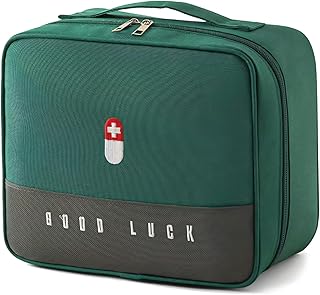 Medikamententasche Reiseapotheke Tasche Große Kapazität Medizinische Notfalltasche wasserdichte Medizin Aufbewahrungstasche Tragbar Medikamententasche Für Haus Büro Reisen (Grün)
