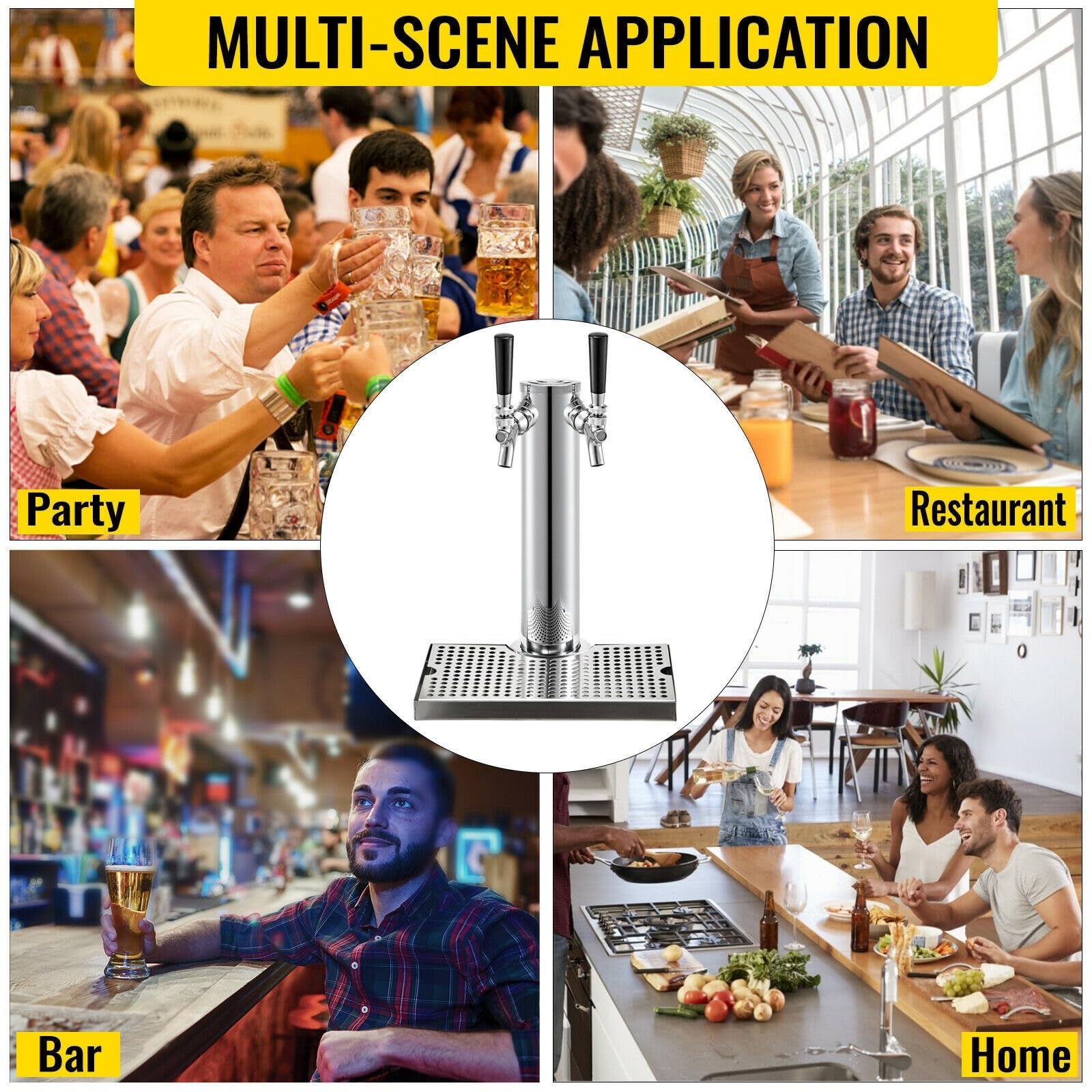 Wieża piwa z beczki Homebrew, zestaw Deluxe Kegerator ze stali nierdzewnej z akcesoriami barowymi regulatora z podwójnym wskaźnikiem(1 Faucet)