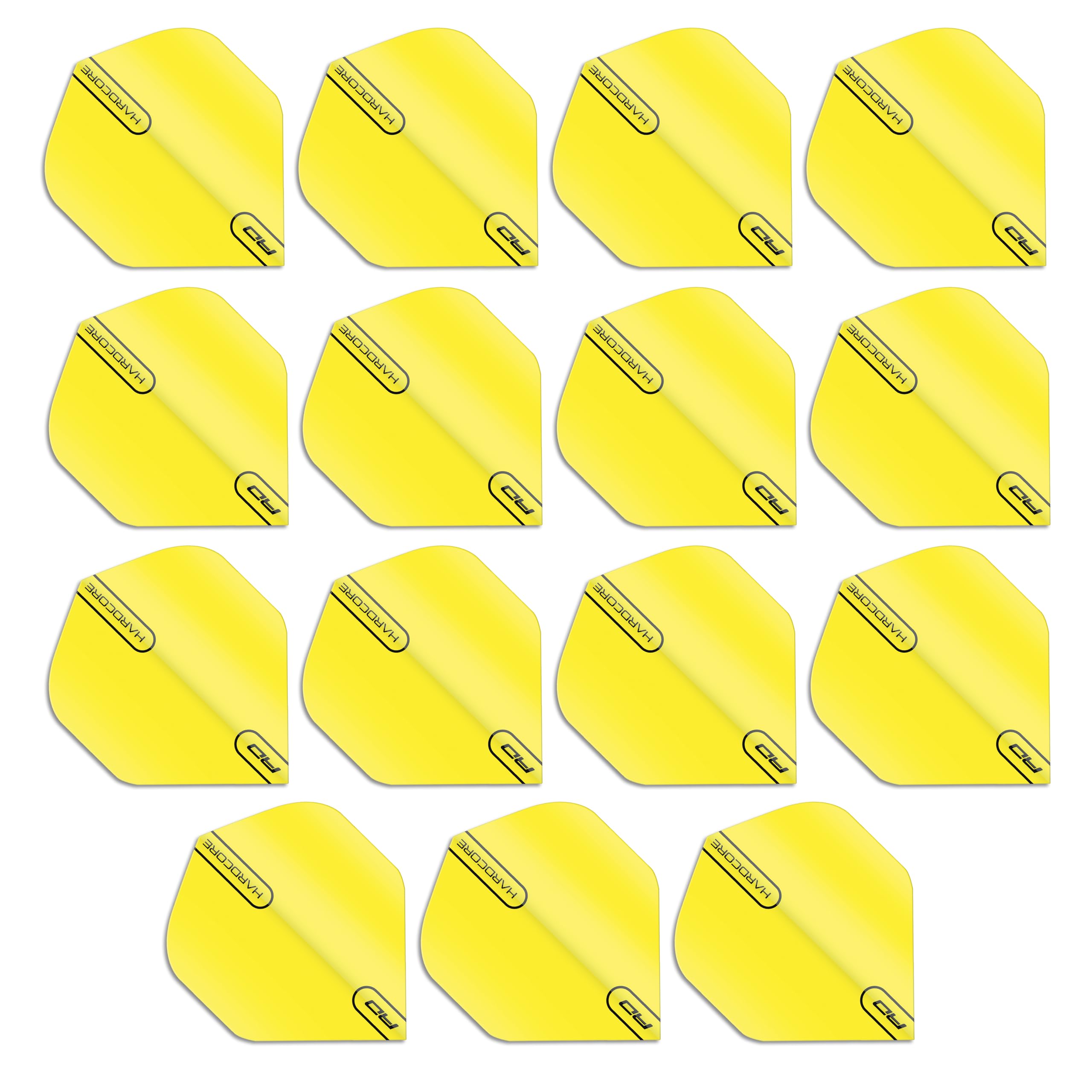 RED DRAGON Hardcore XT Fluoro Yellow Extra Thick Standard Dart Flights - 5 sets Per Pack (15 Dart Flights in total)