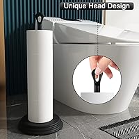 Vista 6 de Soporte de papel higiénico con soporte de pie resistente a la oxidación, soporte de almacenamiento de papel higiénico de metal para el baño, soporte