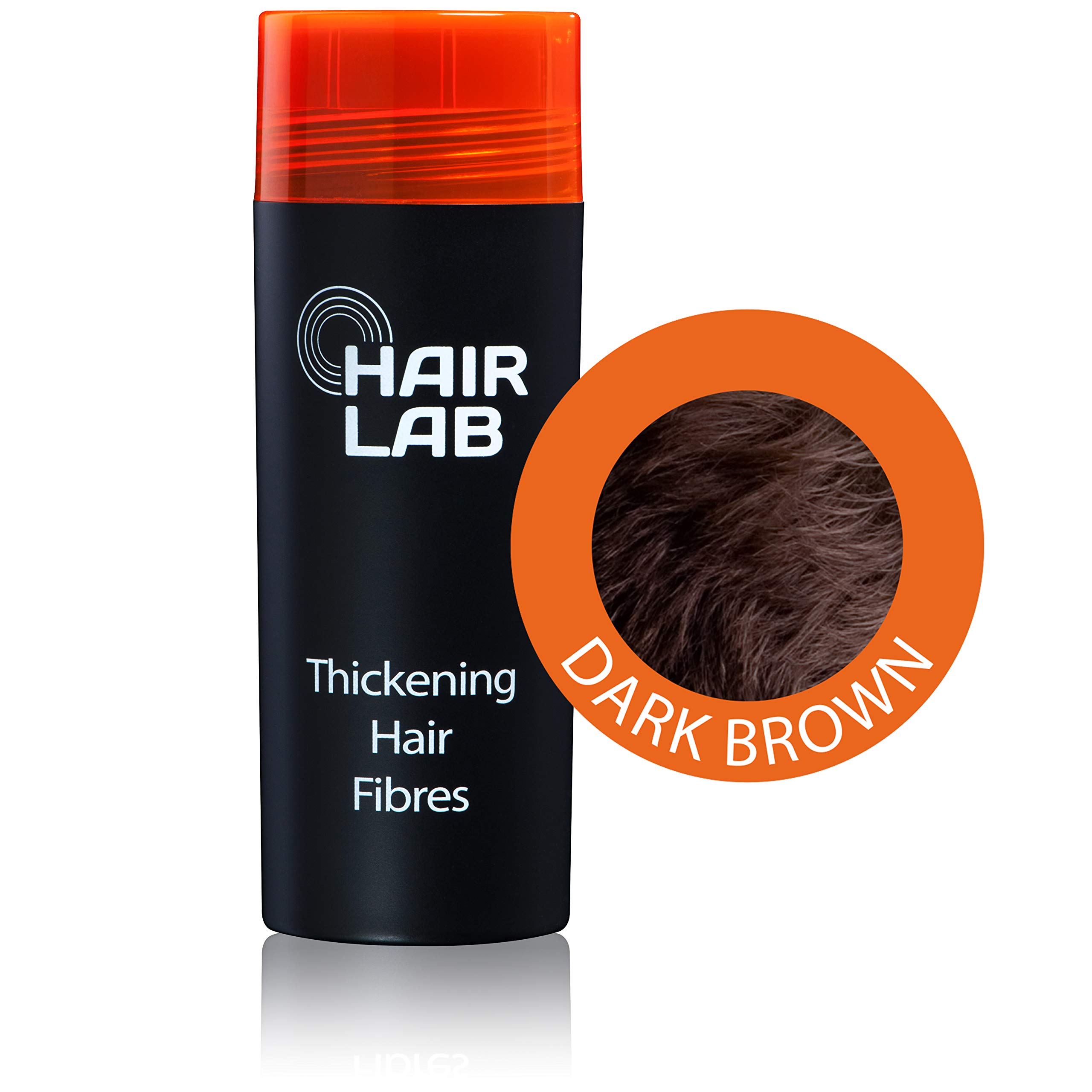 HairLab 100% Organic Hair-Thickening Keratin Fibres for Concealing Hair Loss and Thinning Hair - 30g Dark Brown
