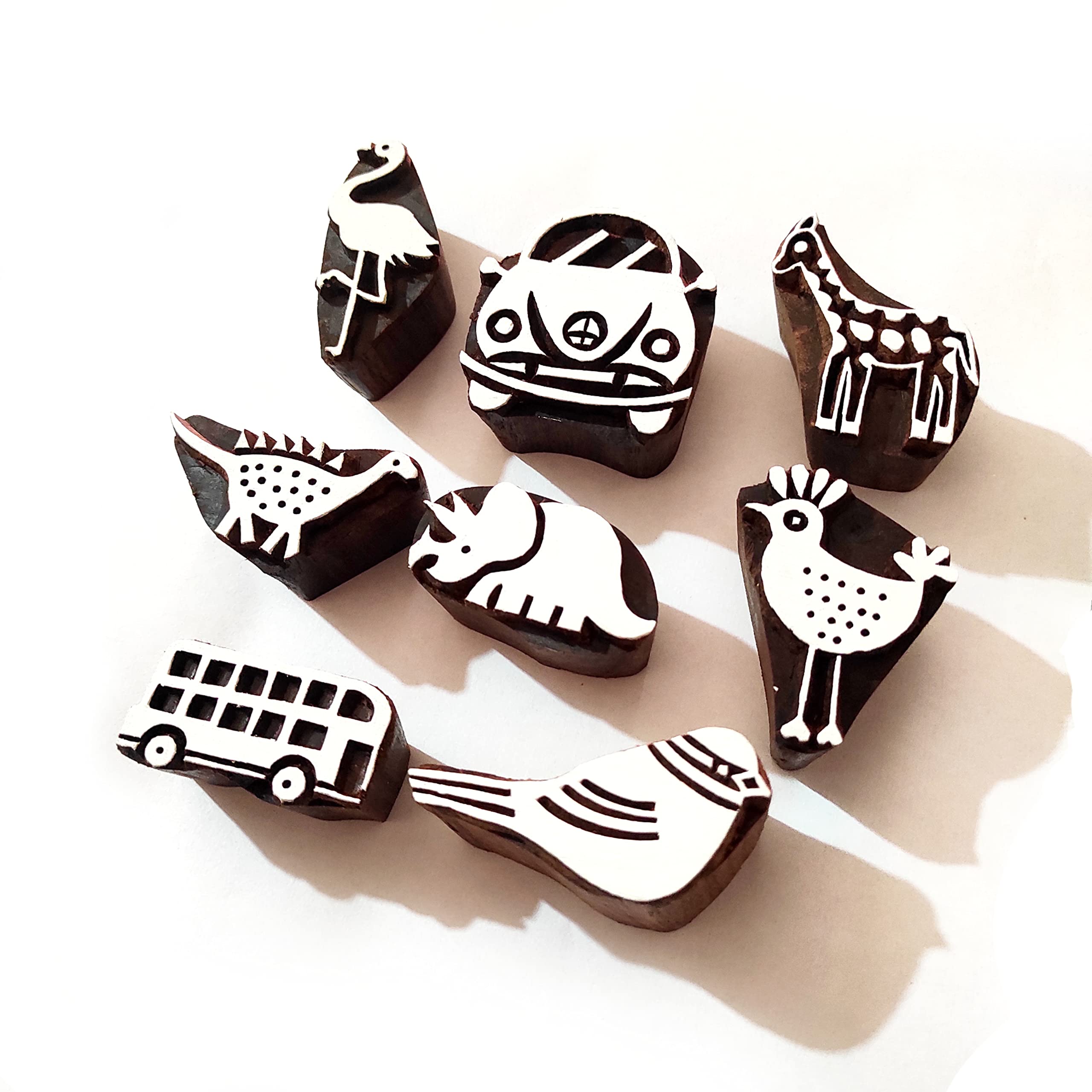 D L Craft Wooden Printing Blocks Kids Type Printing Blocks car/Horse/Bird/Bus, etc Hand Carving Stamps use for Printing - Paper/Saree/Kurti/duppata & Design [ Size - 2.5 inch / 3 inch ] Brown Wood (B0B4V65BKN) Amazon Price History, Amazon Price Tracker