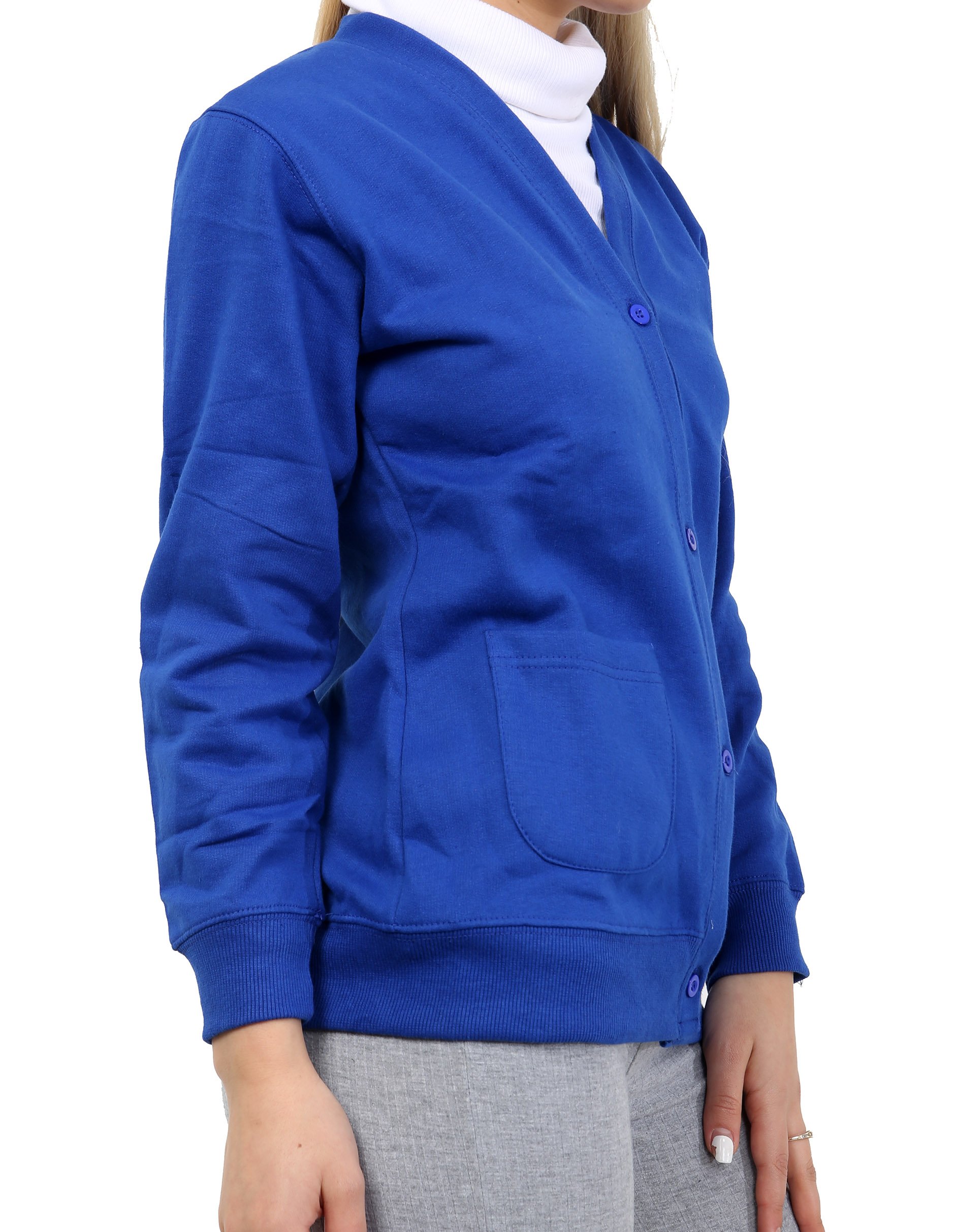 WOOD QUAIL Pull à col rond en V pour garçons et filles - Pull en polaire à manches longues - Uniforme scolaire - 5-13 ans