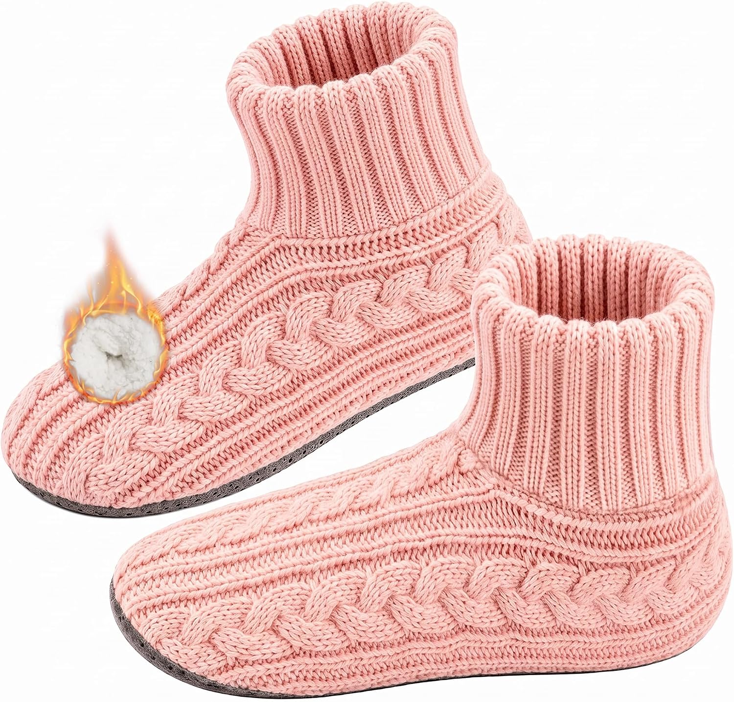 HONGTEYA Womens Slipper Fuzzy Grip Socks Non Slip Winter Thermal Xmas Gift