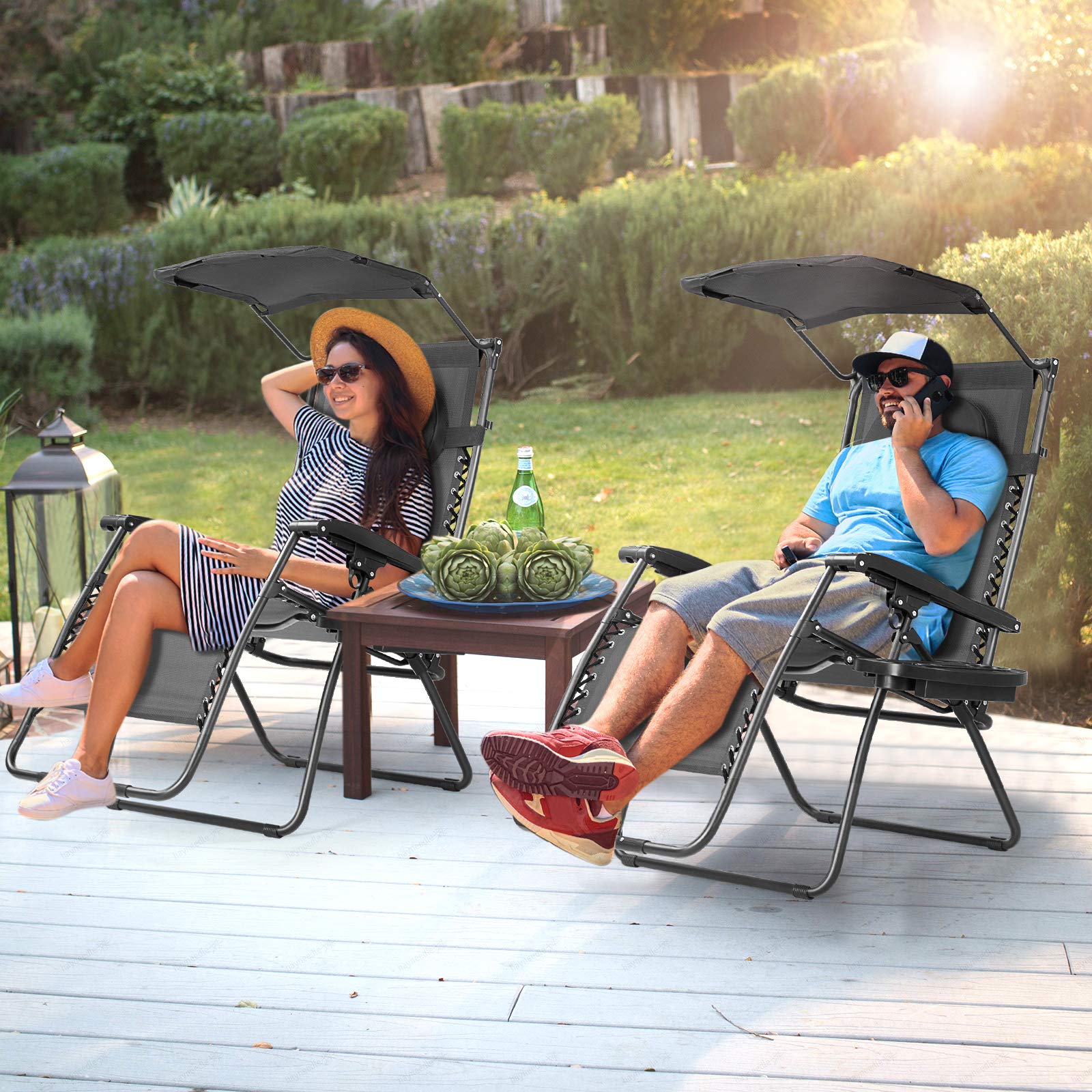 Zero Outdoor Chair HAPPYGRILL Zero Gravity Lounge Chair Folding