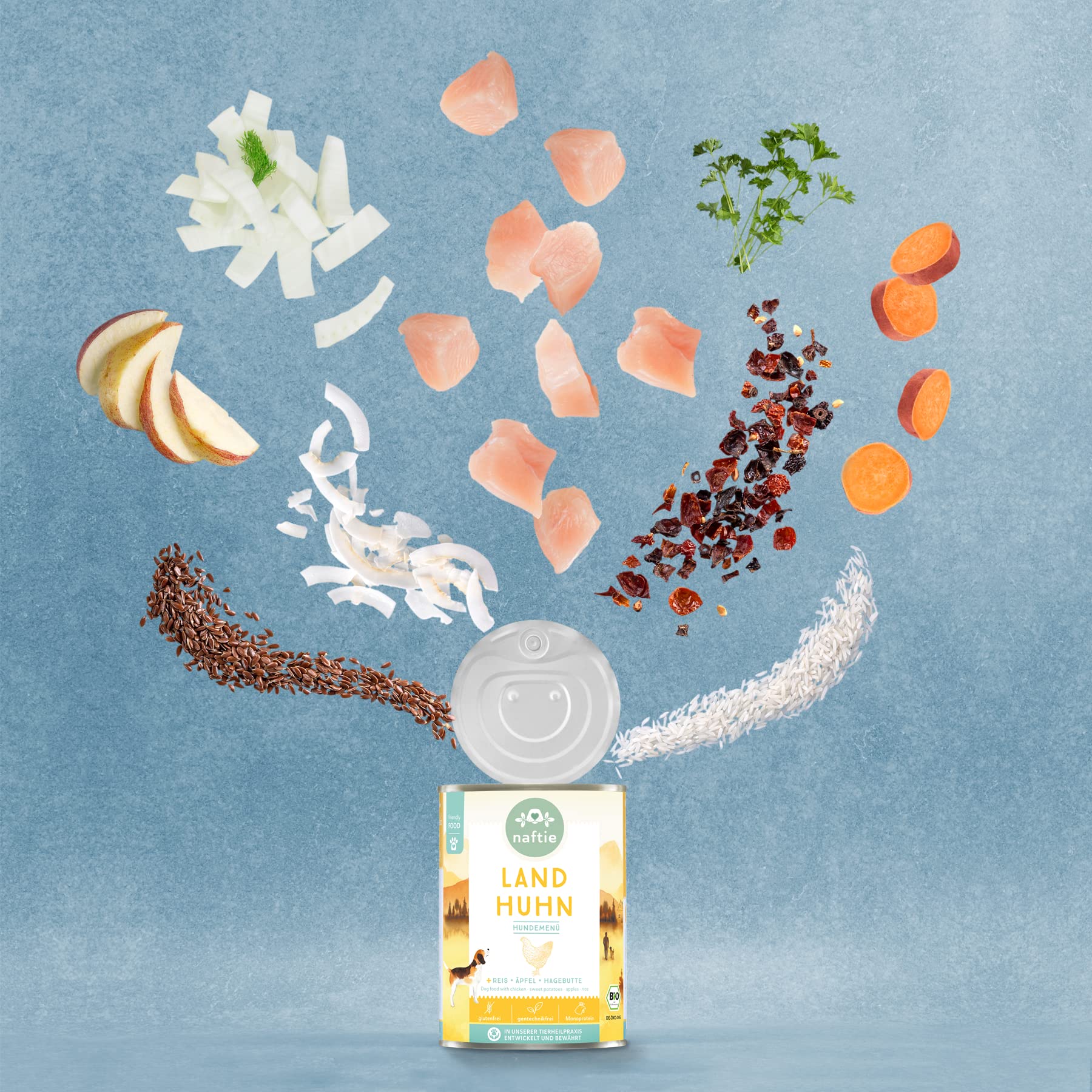 naftie Bio Hundefutter Testpakete - Nassfutter Mens 4 Sorten - glutenfrei  fettarm - auch fr alte Hunde - proteinarm - 4X 800g : Amazon.de: Haustier
