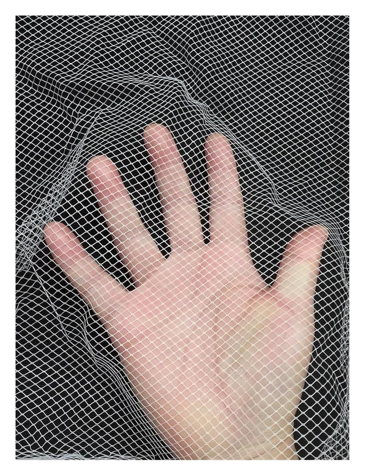 Tela De Malla for Costura, Red De Tul Inelástica Con Entramado De Rombos Ultrafino(Schwarz,90cmx150cm)
