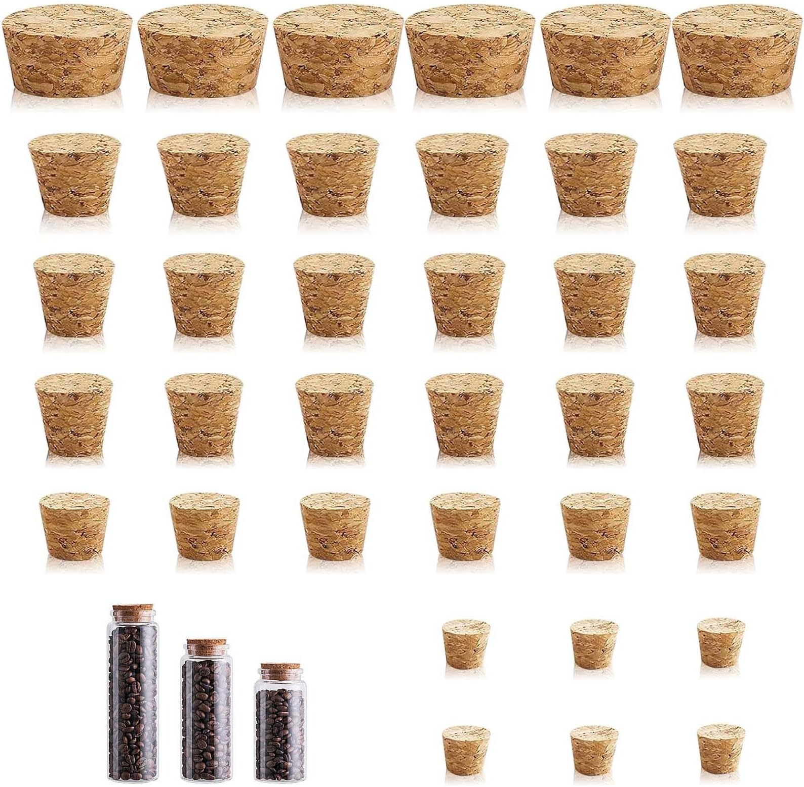 Jetec 100 Pack Assorted Cork Stoppers Wine Bottle Cork Stoppers