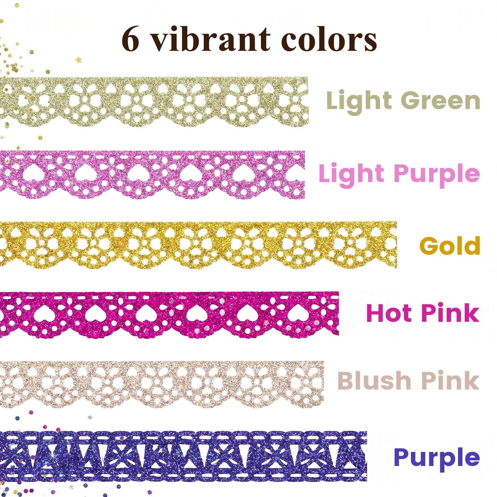 Glitter Lace Washi Tape Set - DIY Crafts -2