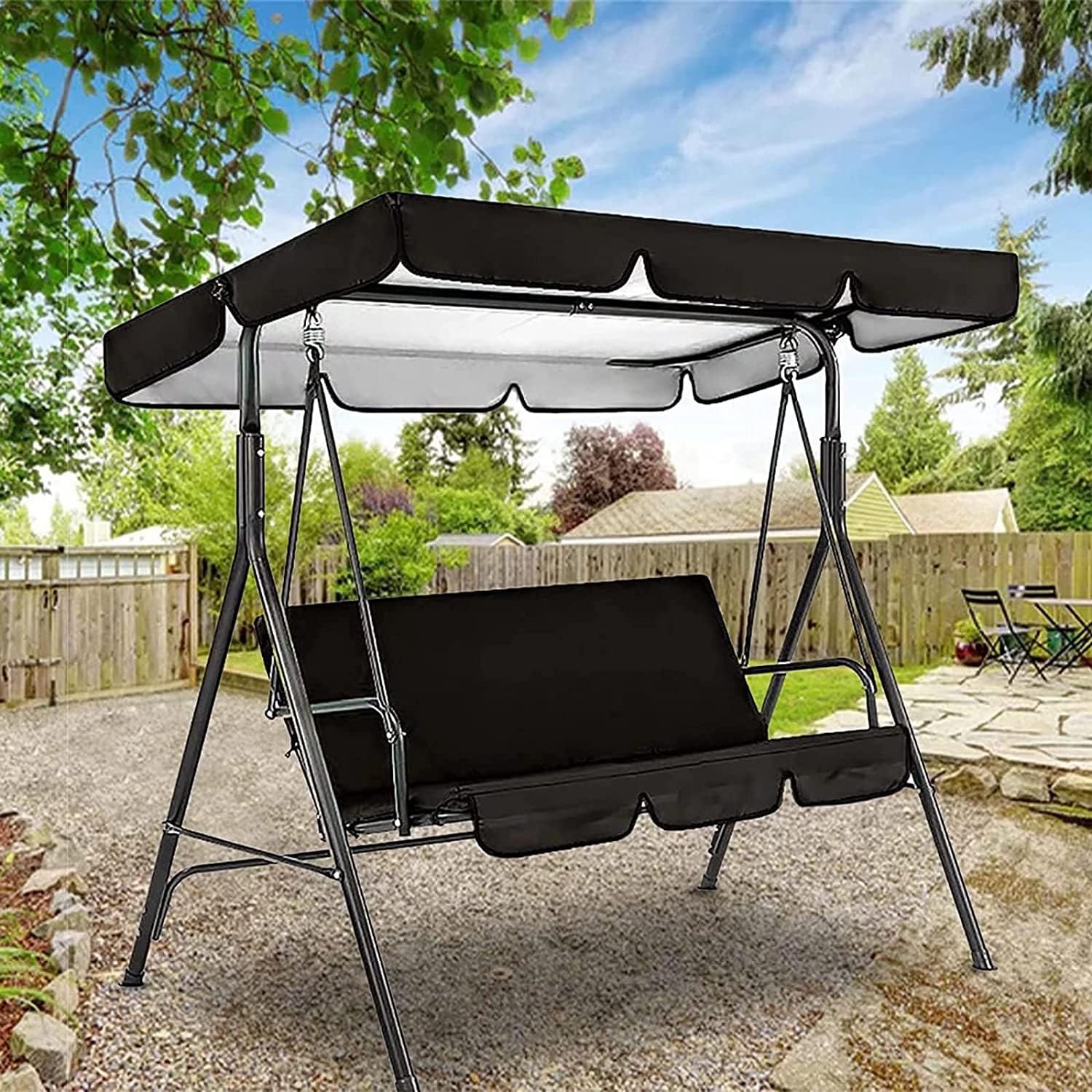 Ersatz für Hollywoodschaukel Dach 200*145cm,3 Sitzer Waterproof UV-Schutz Dach für Schaukel Universal Sonnendach für Hollywoodschaukel(Brown,200*145cm)