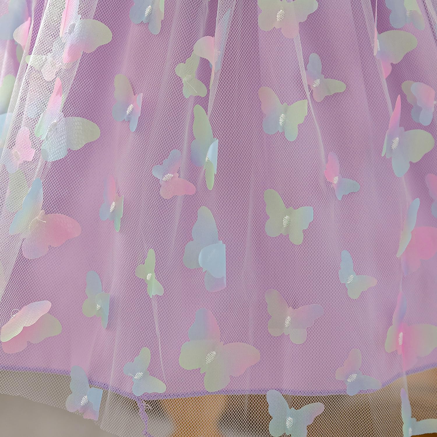 NNJXD Robe en tulle arc-en-ciel pour bébé fille - Fée papillon - Pour fête d'anniversaire