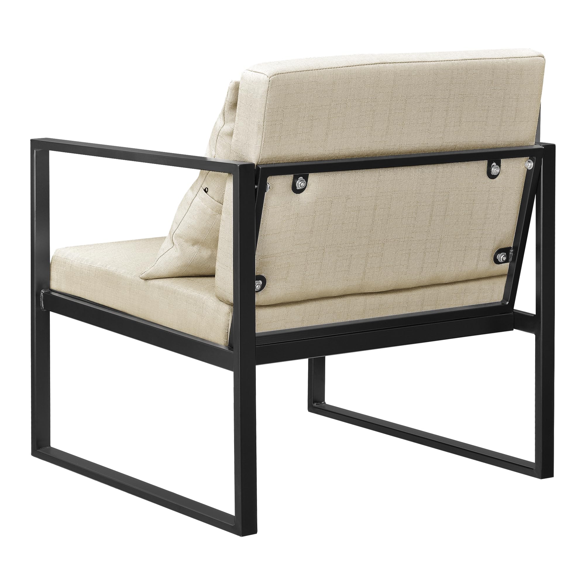[en.casa] Set de 2X Sillones de Comedor Textil y Hierro - 70 x 60 x 60 cm - Color Arena