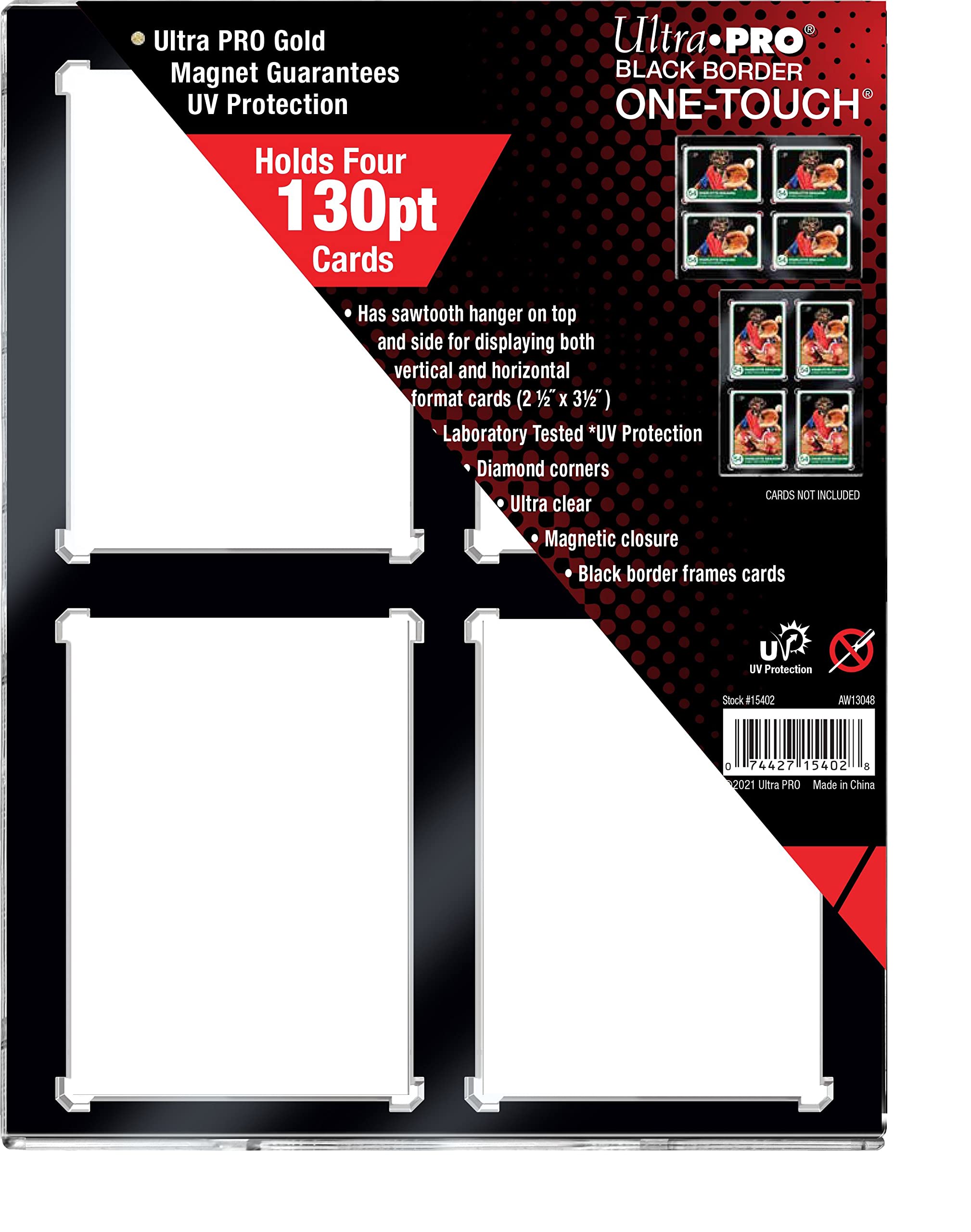 Amazon.com: Ultra Pro 130PT 4-Card Black Border UV ONE-Touch