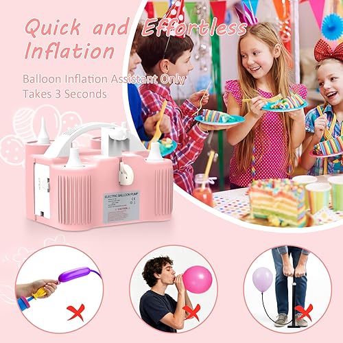 Miniatura 4 de Bomba de globos eléctrica 4 en 1 para todos los globos, globo de Mylar 260q de papel de aluminio, cojín de aire, flotador de piscina, pelota de
