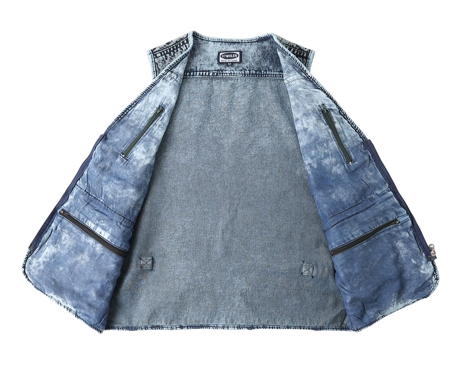 Gilet en Jeans pour Homme Vintage Multi-poches Gilet de Motard Veste en Jean Sans Manches Rétro Veste Denim Gilet de Pêche Travail Chasse