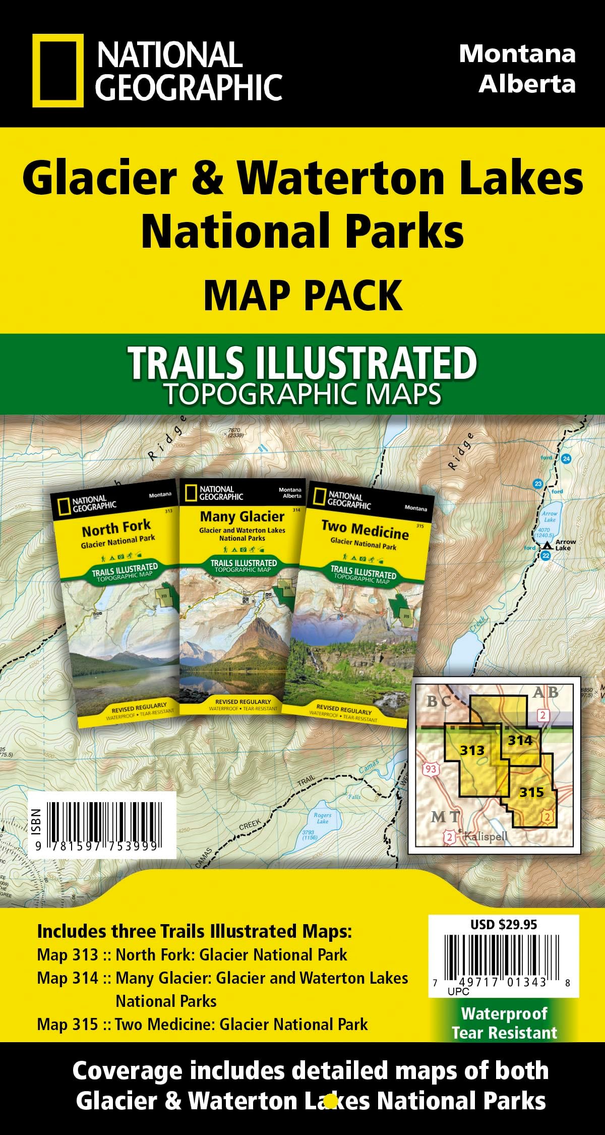 Glacier/waterton Lakes National Parks,map Pack Bundle: Trails Illustrated National Parks